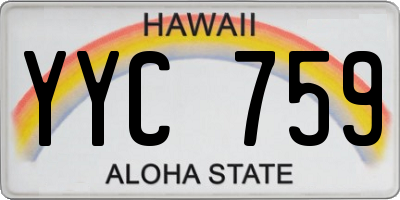 HI license plate YYC759