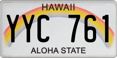 HI license plate YYC761