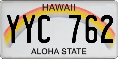 HI license plate YYC762