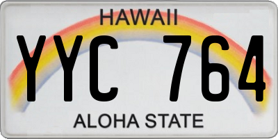 HI license plate YYC764