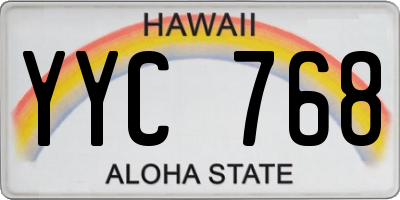 HI license plate YYC768
