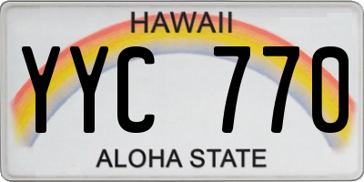 HI license plate YYC770