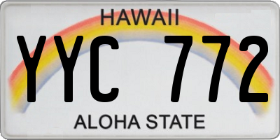 HI license plate YYC772