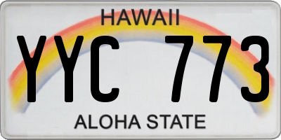 HI license plate YYC773