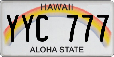 HI license plate YYC777