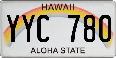 HI license plate YYC780