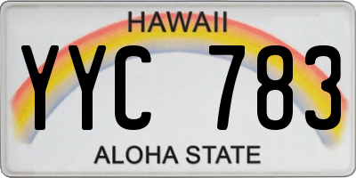 HI license plate YYC783