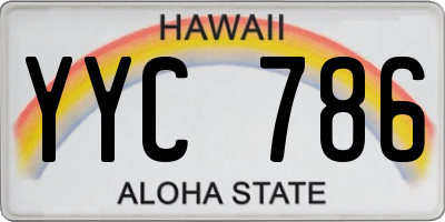 HI license plate YYC786