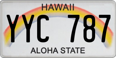 HI license plate YYC787