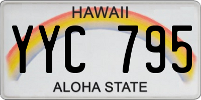 HI license plate YYC795