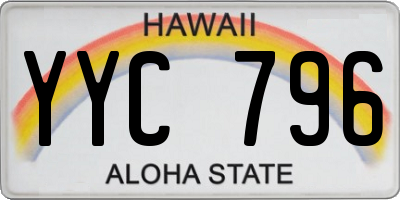 HI license plate YYC796