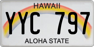 HI license plate YYC797