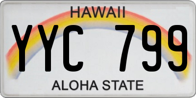 HI license plate YYC799