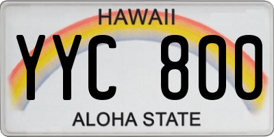 HI license plate YYC800