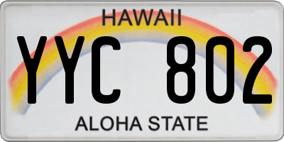 HI license plate YYC802