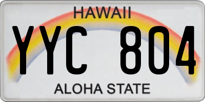 HI license plate YYC804