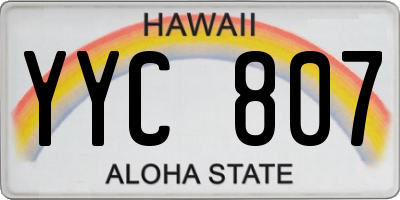 HI license plate YYC807