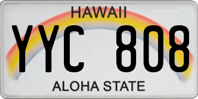 HI license plate YYC808
