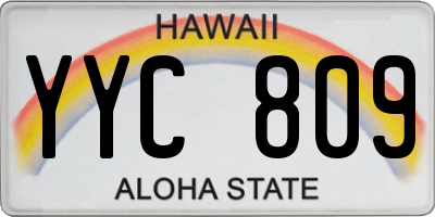HI license plate YYC809