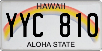 HI license plate YYC810