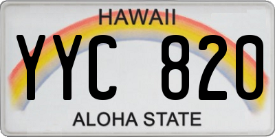 HI license plate YYC820