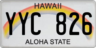 HI license plate YYC826