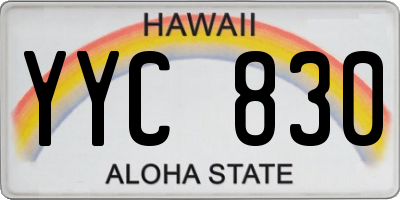 HI license plate YYC830