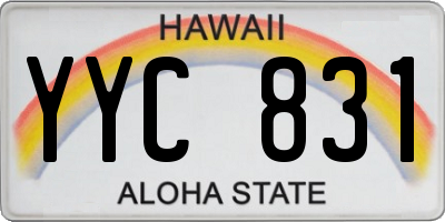 HI license plate YYC831