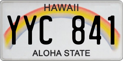 HI license plate YYC841