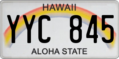 HI license plate YYC845