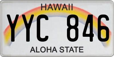 HI license plate YYC846