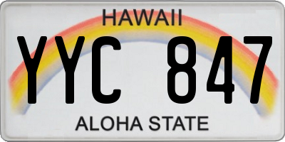 HI license plate YYC847