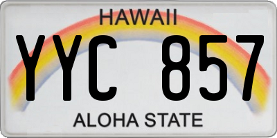 HI license plate YYC857