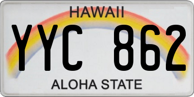 HI license plate YYC862
