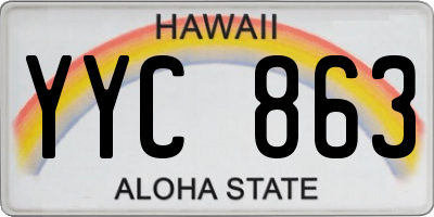 HI license plate YYC863