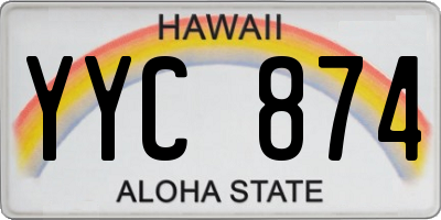 HI license plate YYC874