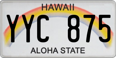 HI license plate YYC875