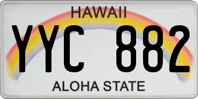HI license plate YYC882