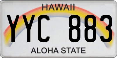 HI license plate YYC883