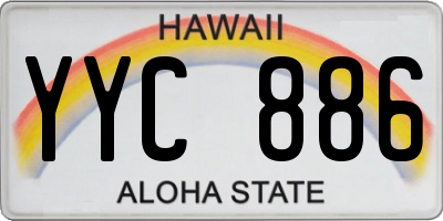 HI license plate YYC886
