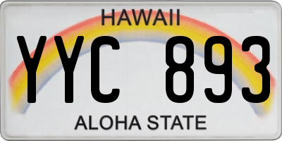 HI license plate YYC893