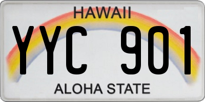 HI license plate YYC901