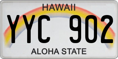 HI license plate YYC902