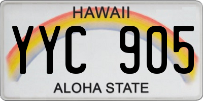 HI license plate YYC905