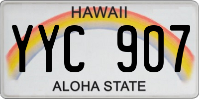 HI license plate YYC907