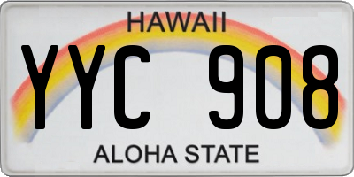 HI license plate YYC908