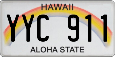 HI license plate YYC911