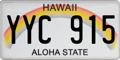 HI license plate YYC915