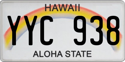 HI license plate YYC938
