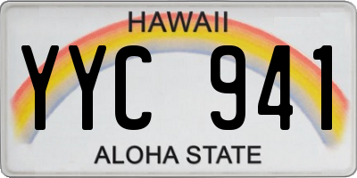 HI license plate YYC941